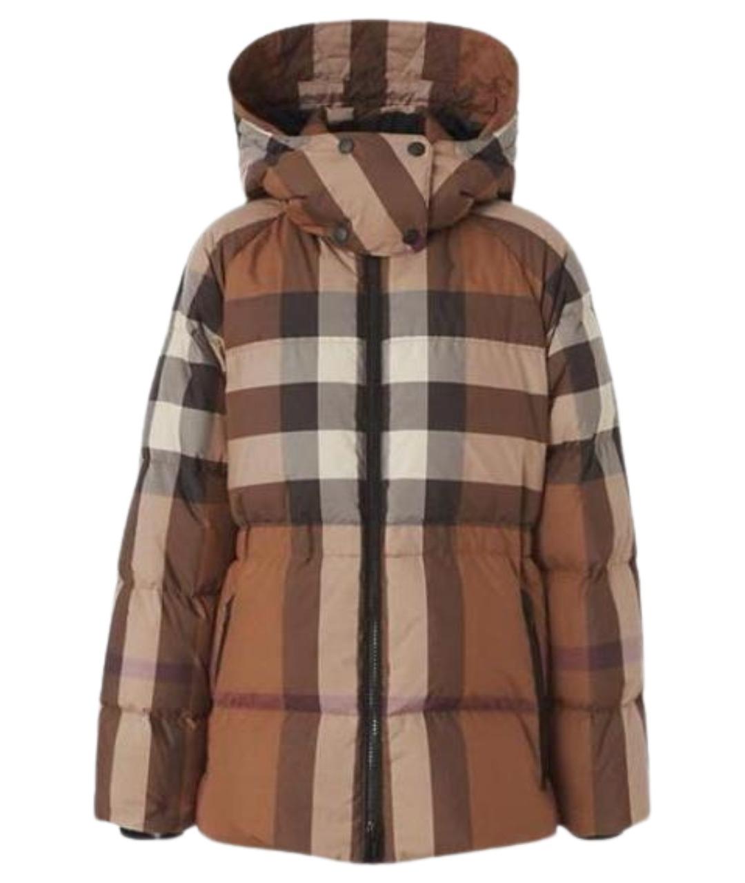 BURBERRY Коричневый полиамидовый пуховик, фото 1