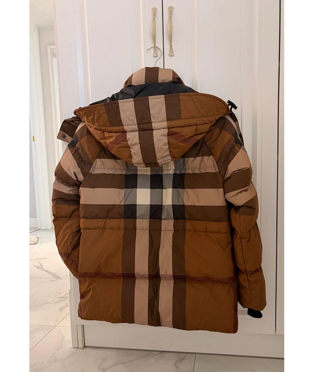 BURBERRY Коричневый полиамидовый пуховик, фото 3