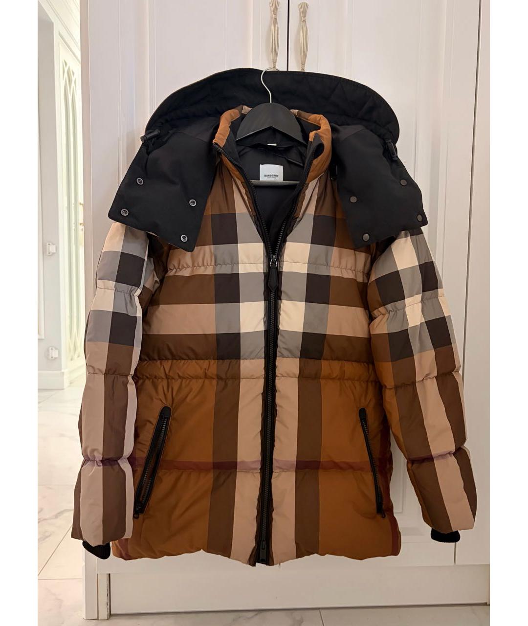 BURBERRY Коричневый полиамидовый пуховик, фото 2