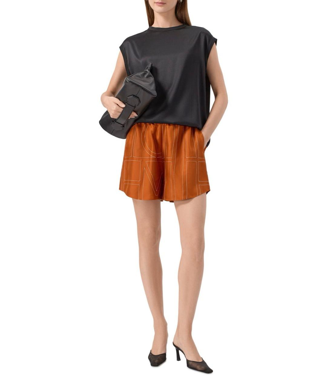 TOTEME Оранжевое шелковые шорты, фото 4