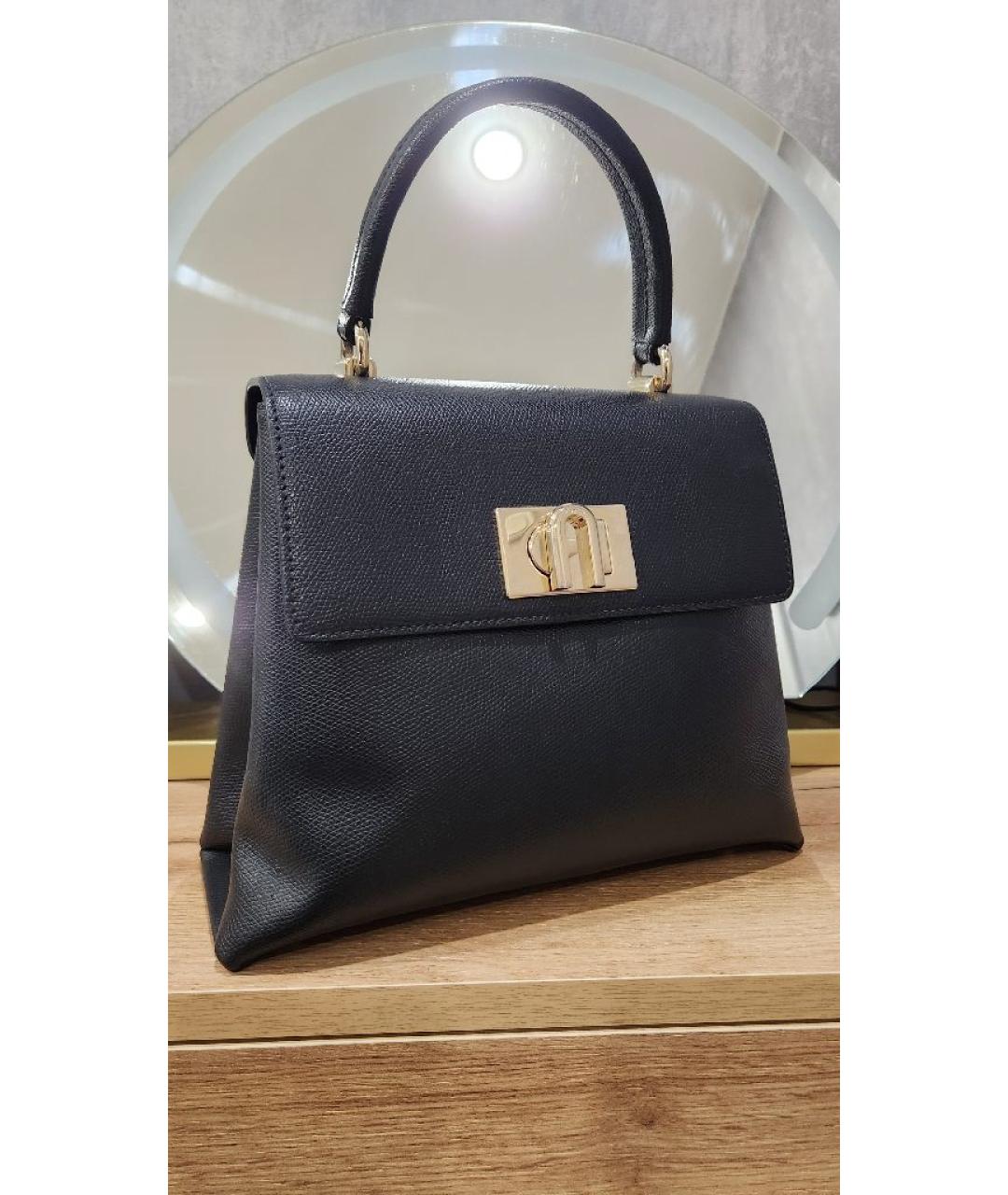 FURLA Черная кожаная сумка через плечо, фото 2