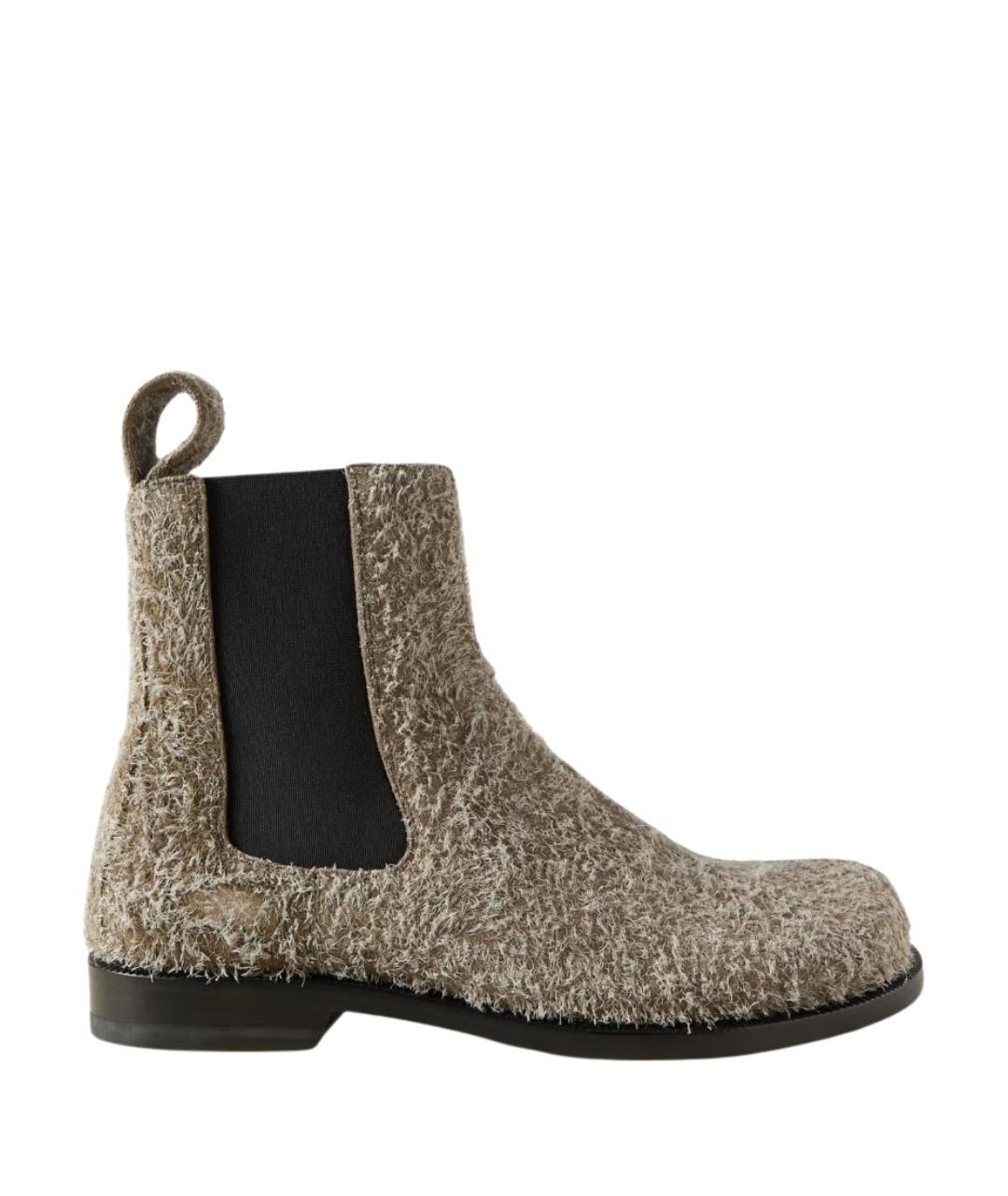 LOEWE Серые замшевые ботинки, фото 1