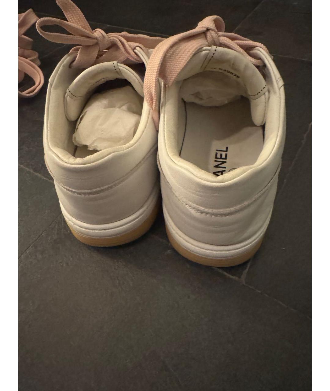 CHANEL Белые кожаные кеды, фото 5