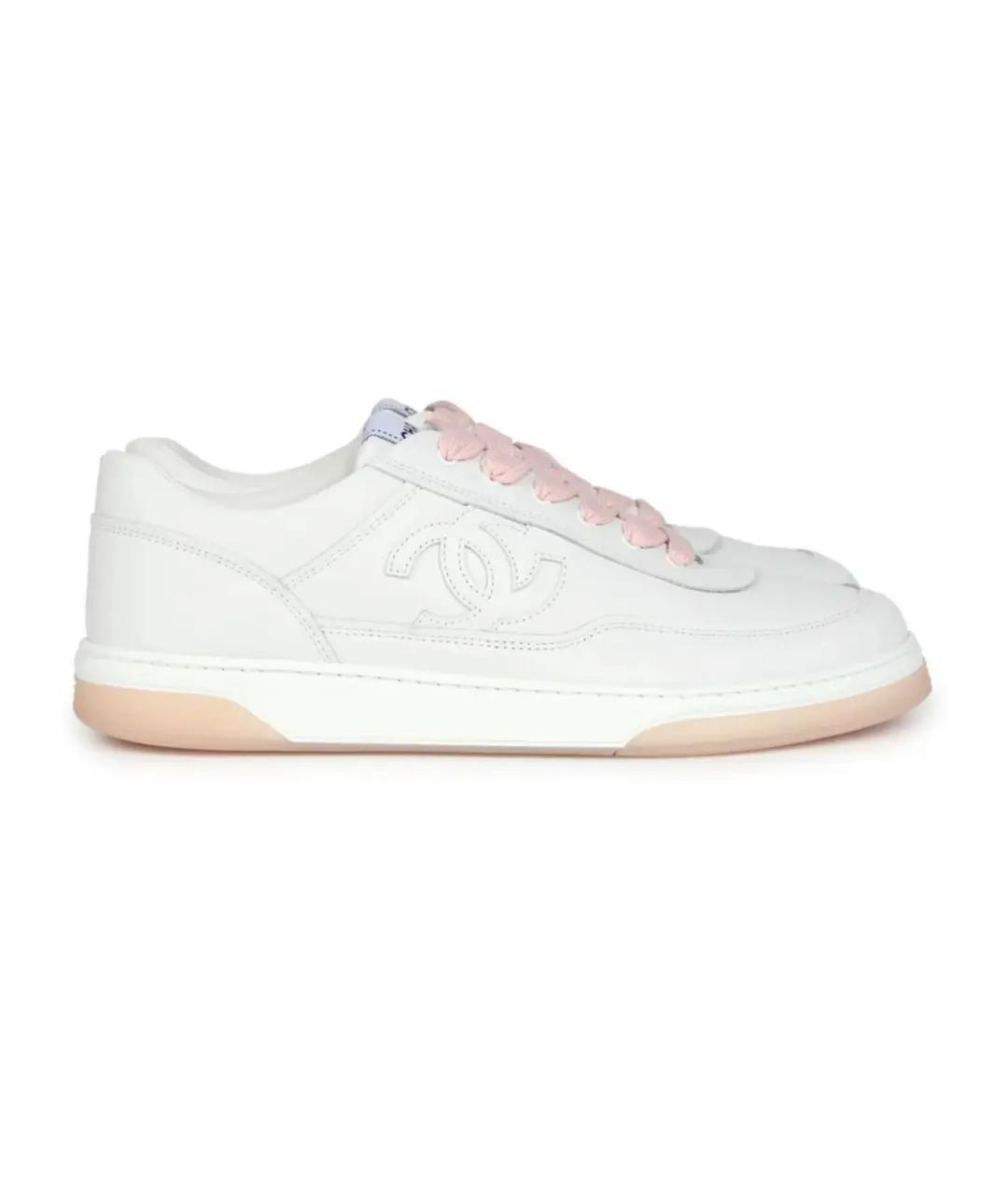 CHANEL Белые кожаные кеды, фото 1