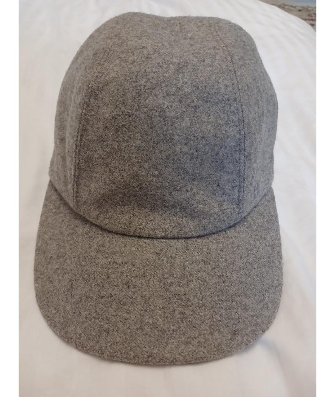 HERMES Серая кашемировая кепка/бейсболка, фото 2