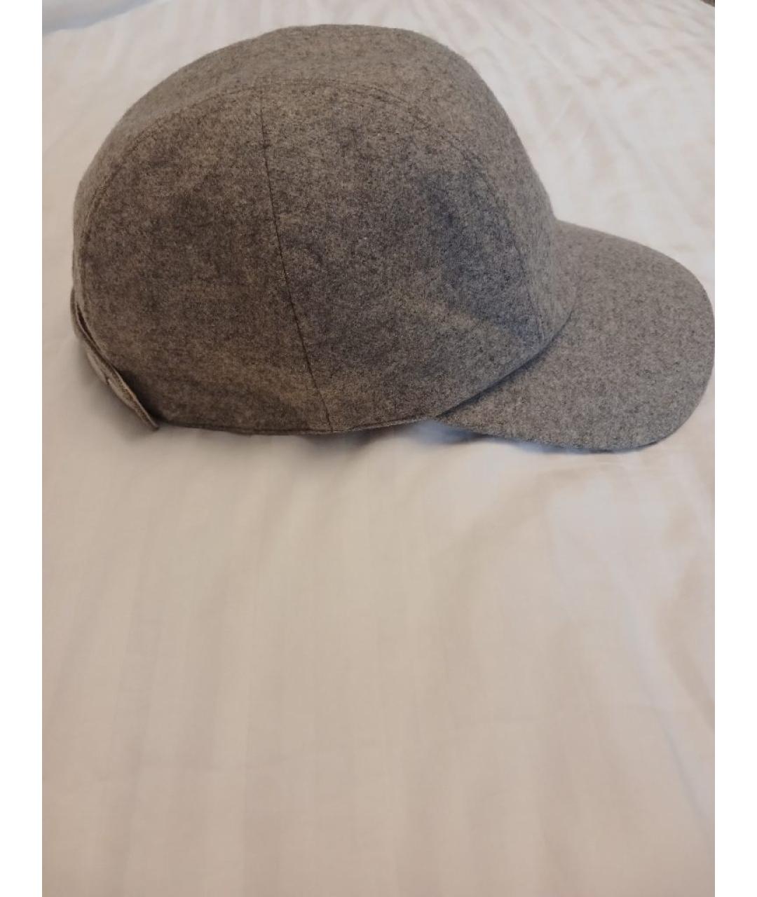 HERMES Серая кашемировая кепка/бейсболка, фото 3