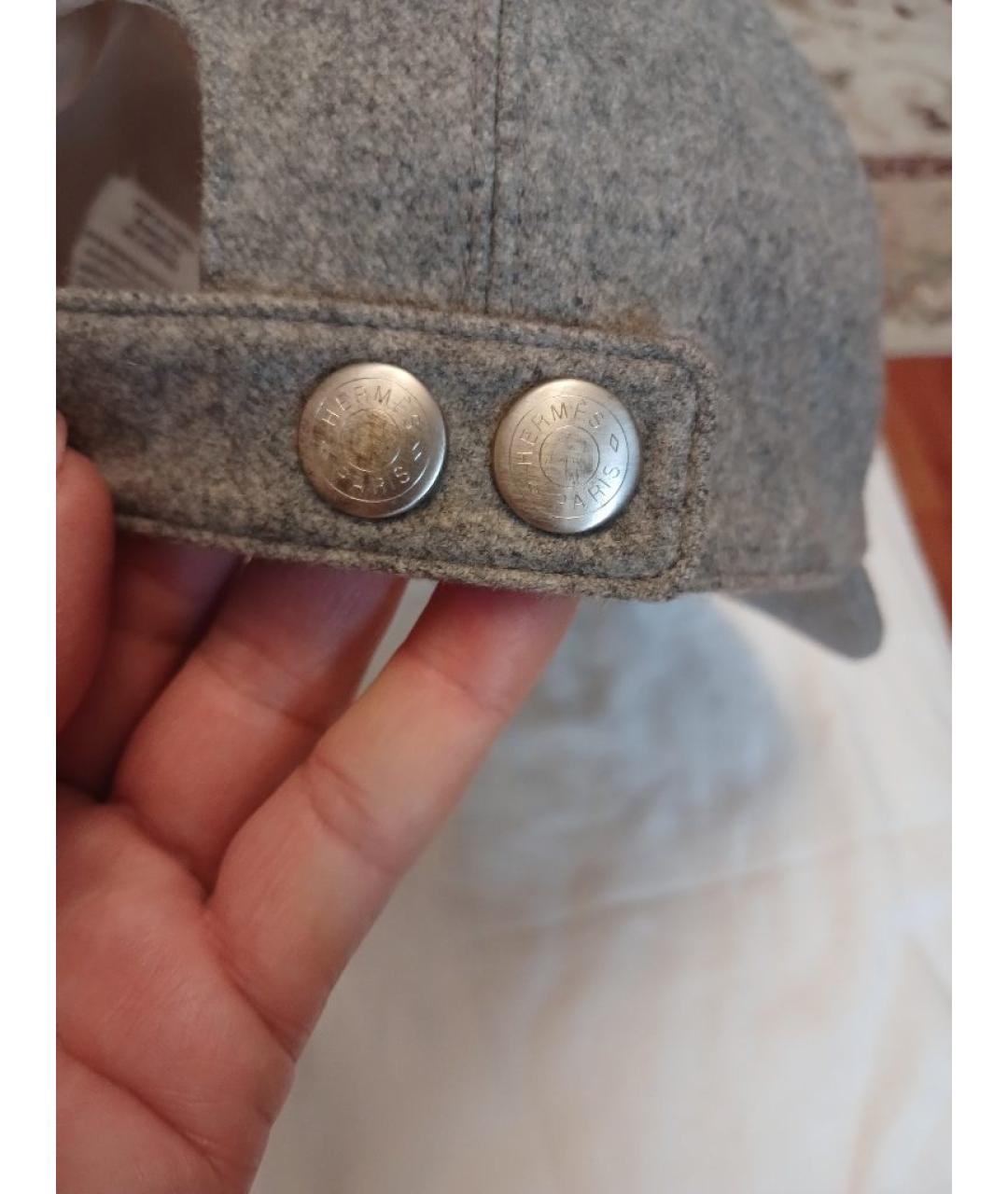 HERMES Серая кашемировая кепка/бейсболка, фото 4