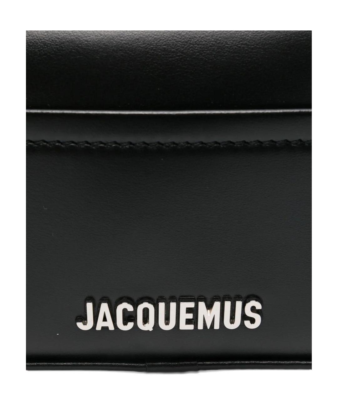 JACQUEMUS Черная кожаная сумка тоут, фото 3