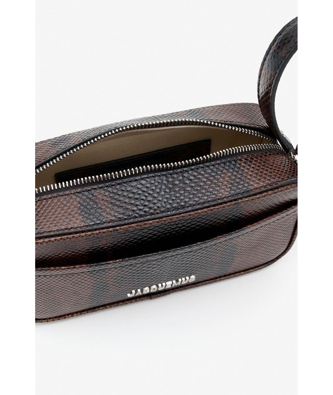 JACQUEMUS Коричневая кожаная сумка через плечо, фото 3