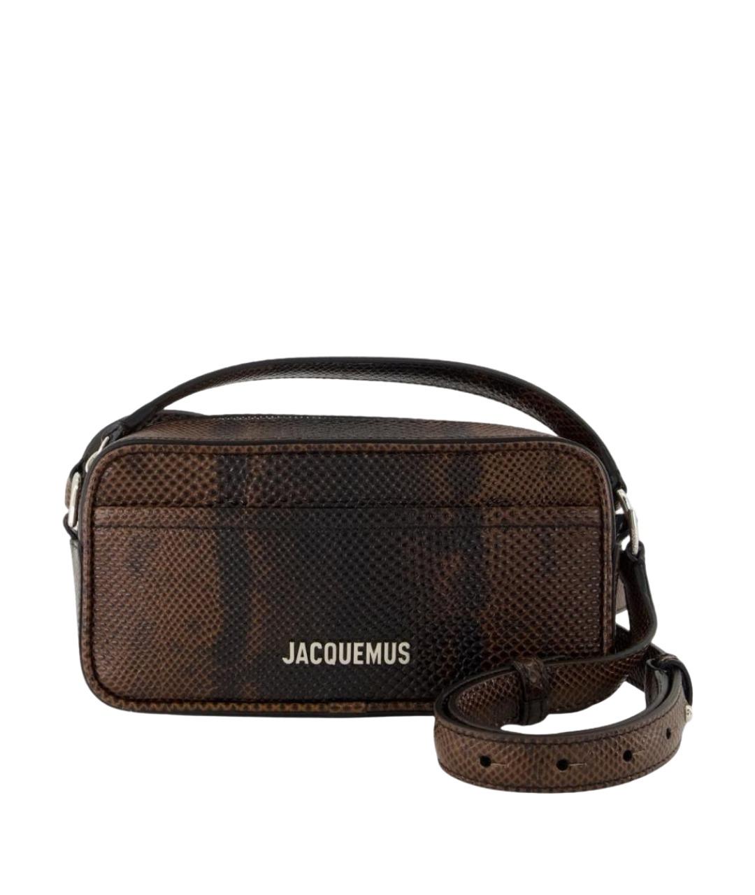 JACQUEMUS Коричневая кожаная сумка через плечо, фото 1