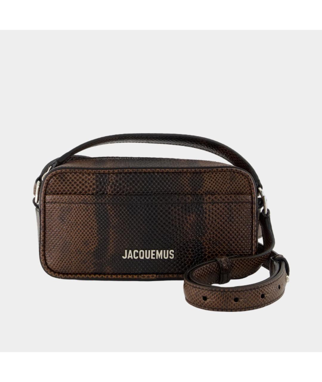 JACQUEMUS Коричневая кожаная сумка через плечо, фото 4