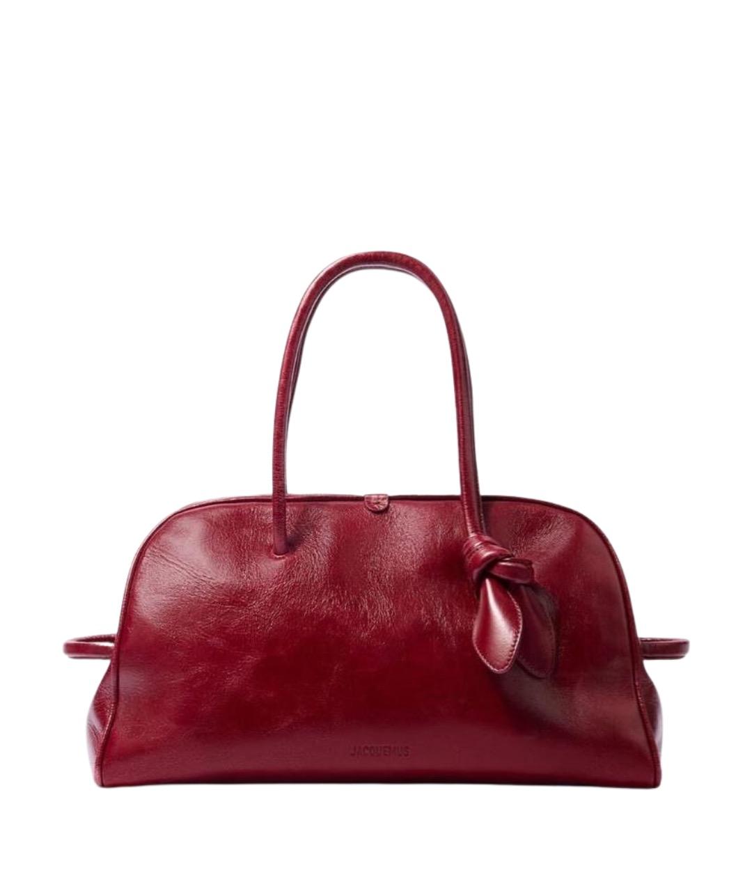 JACQUEMUS Бордовая кожаная сумка тоут, фото 1