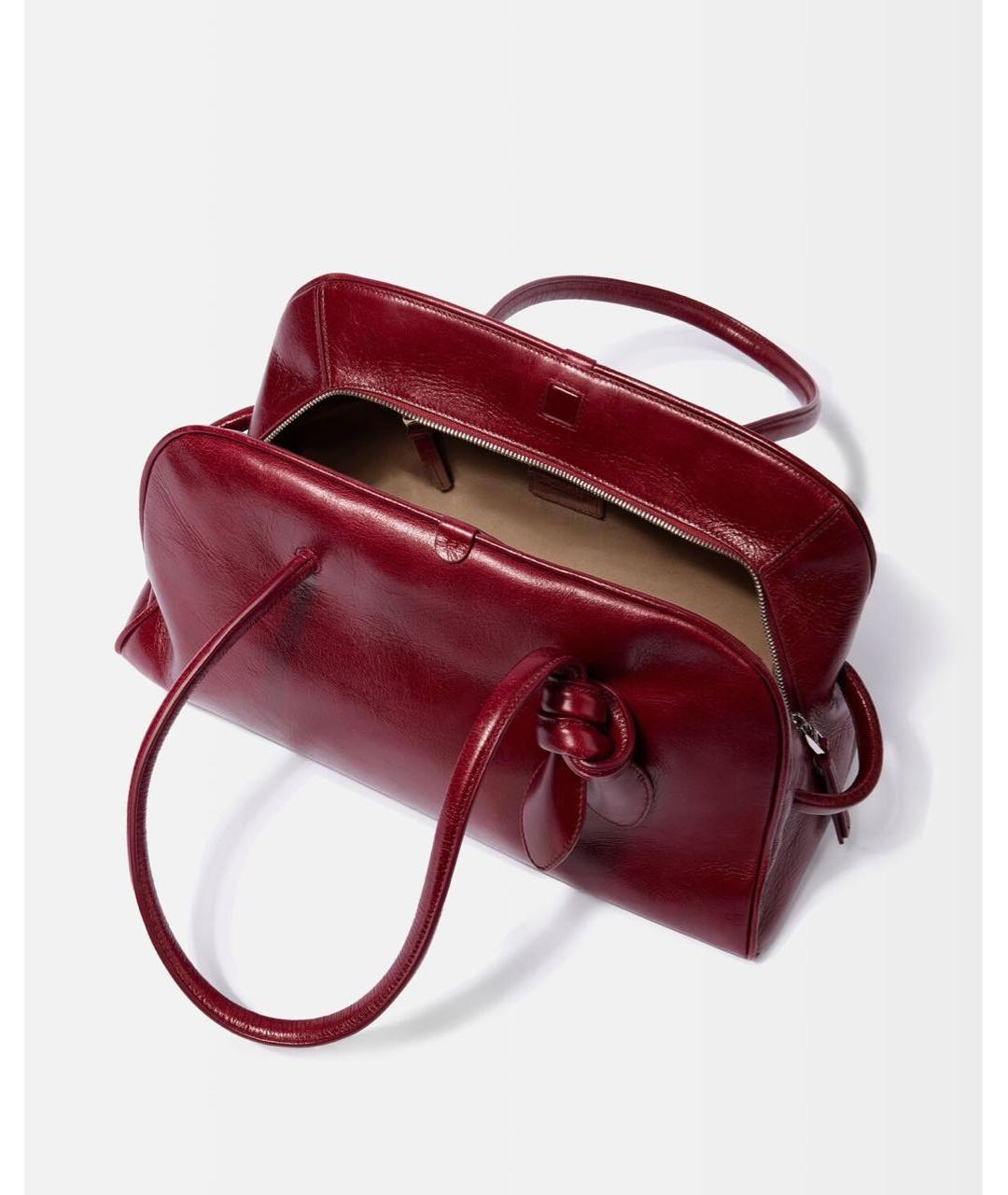 JACQUEMUS Бордовая кожаная сумка тоут, фото 4