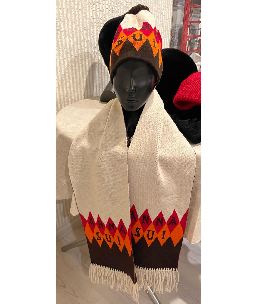 ANNA SUI Мульти шерстяной шарф, фото 5