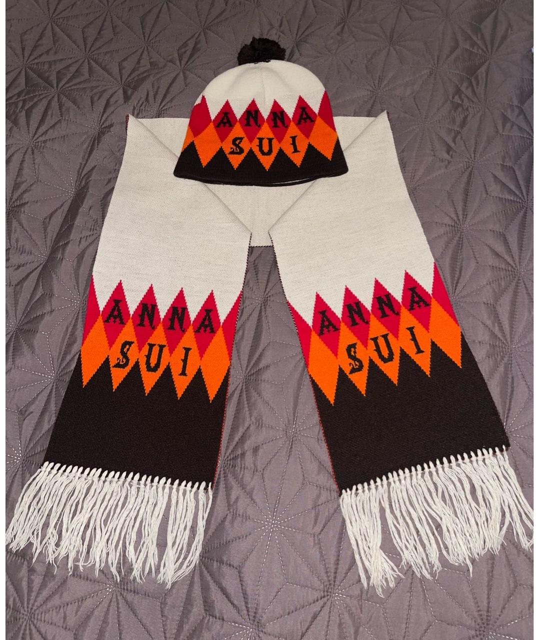 ANNA SUI Мульти шерстяной шарф, фото 4