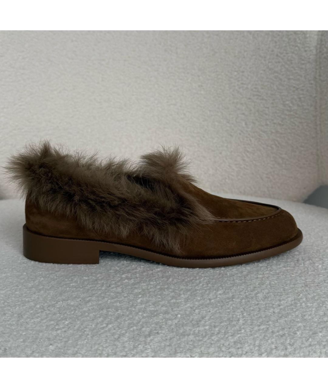 CHANEL Коричневые замшевые лоферы, фото 6