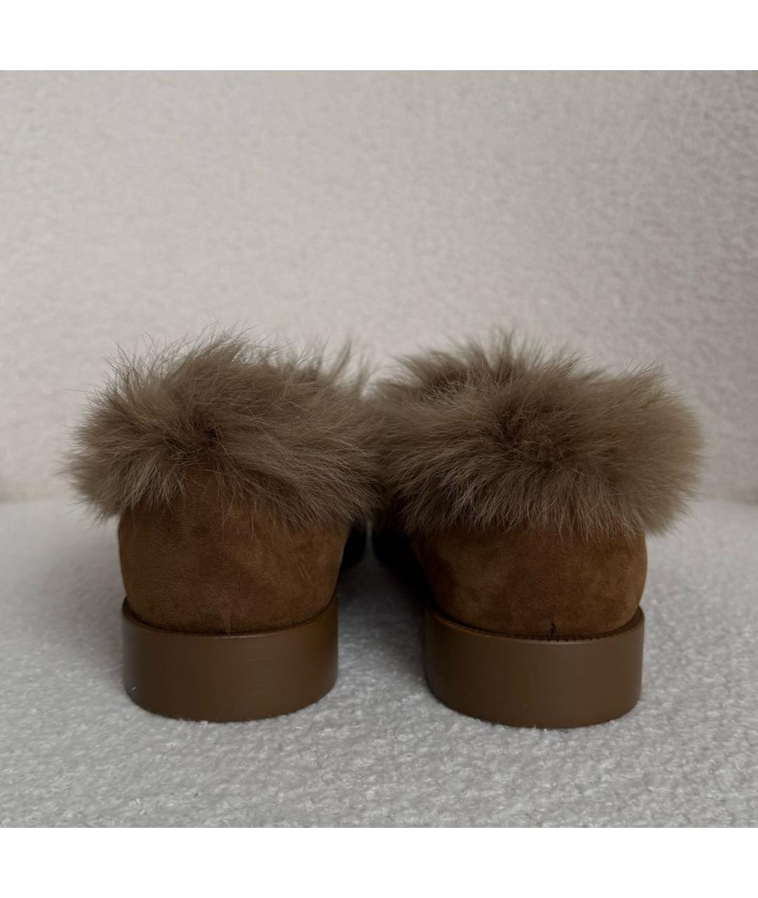 CHANEL Коричневые замшевые лоферы, фото 4