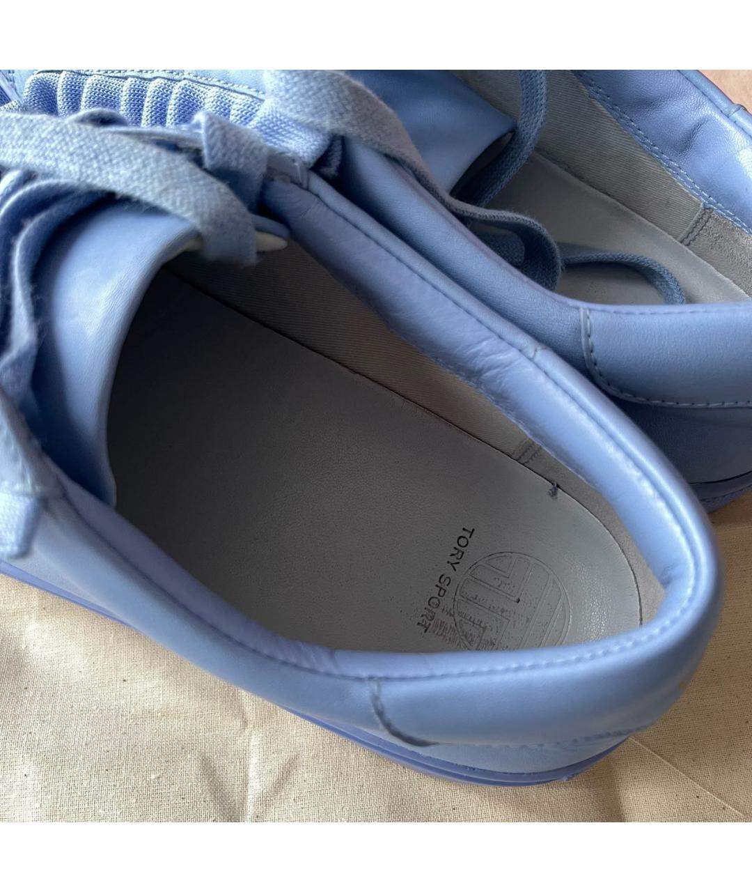 TORY BURCH Голубые кожаные кеды, фото 7