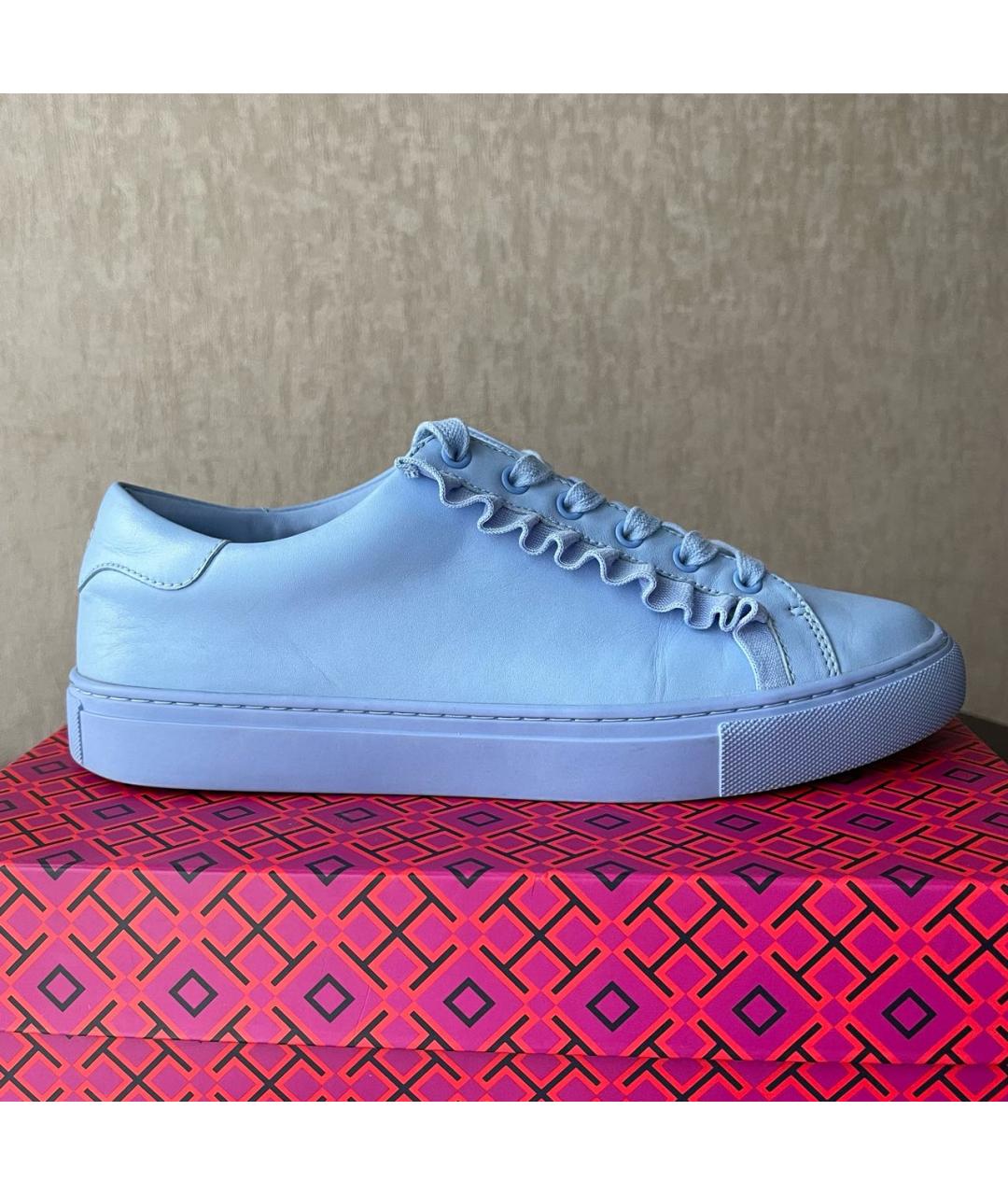 TORY BURCH Голубые кожаные кеды, фото 9