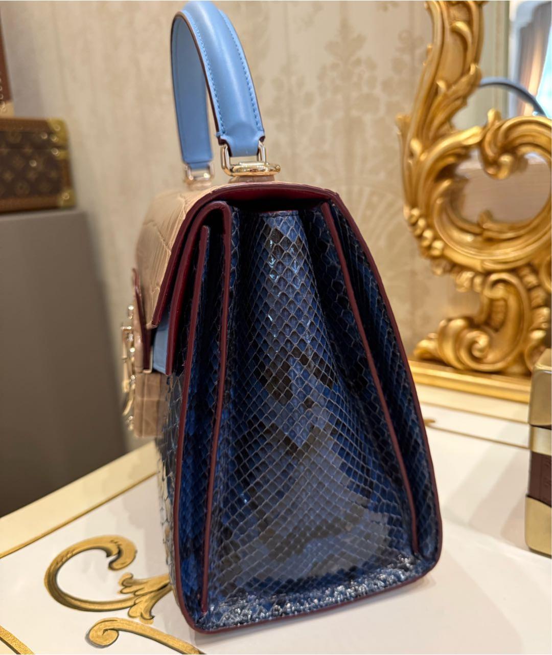 DOLCE&GABBANA Бежевая кожаная сумка с короткими ручками, фото 2