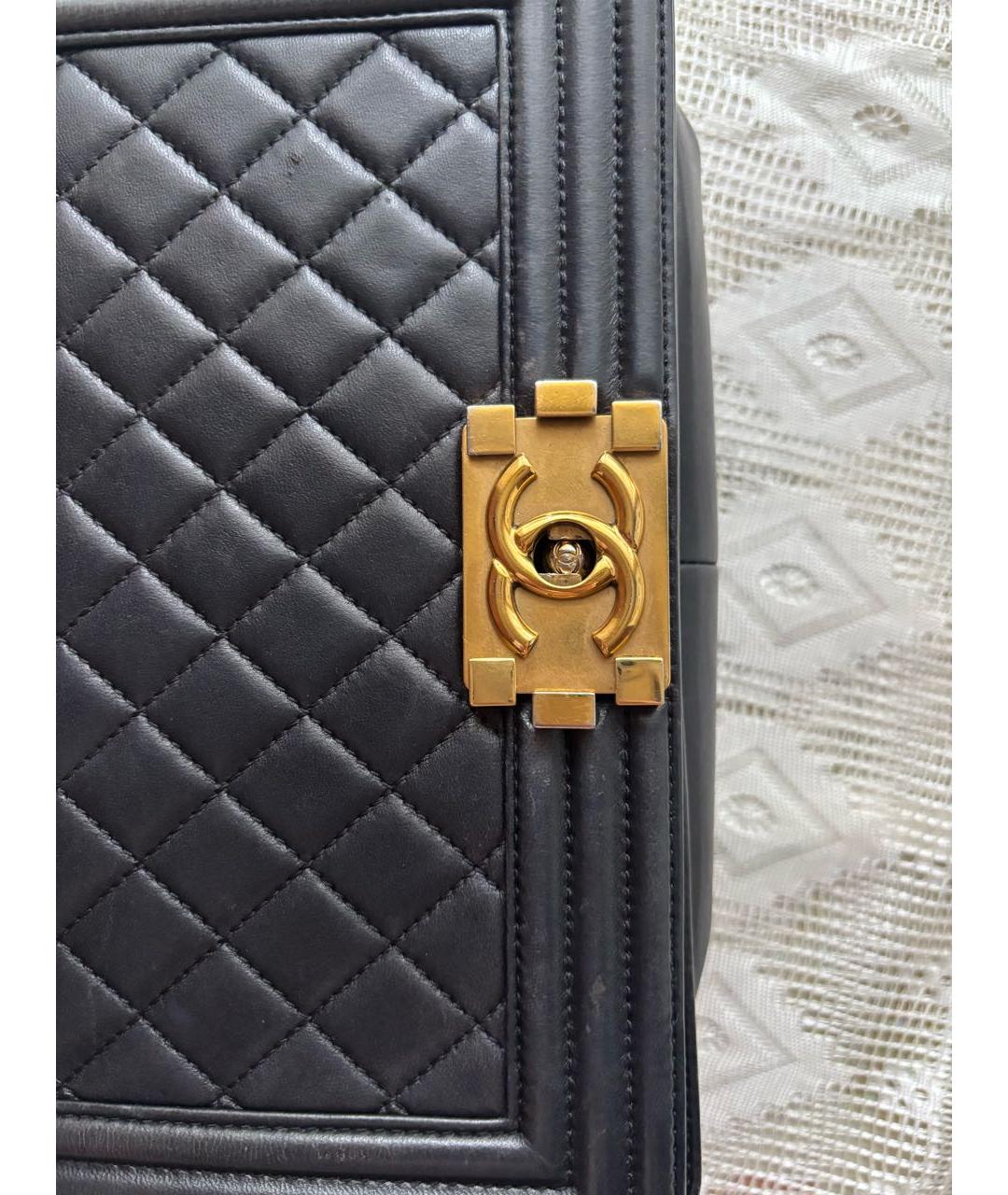 CHANEL Черная кожаная сумка через плечо, фото 7