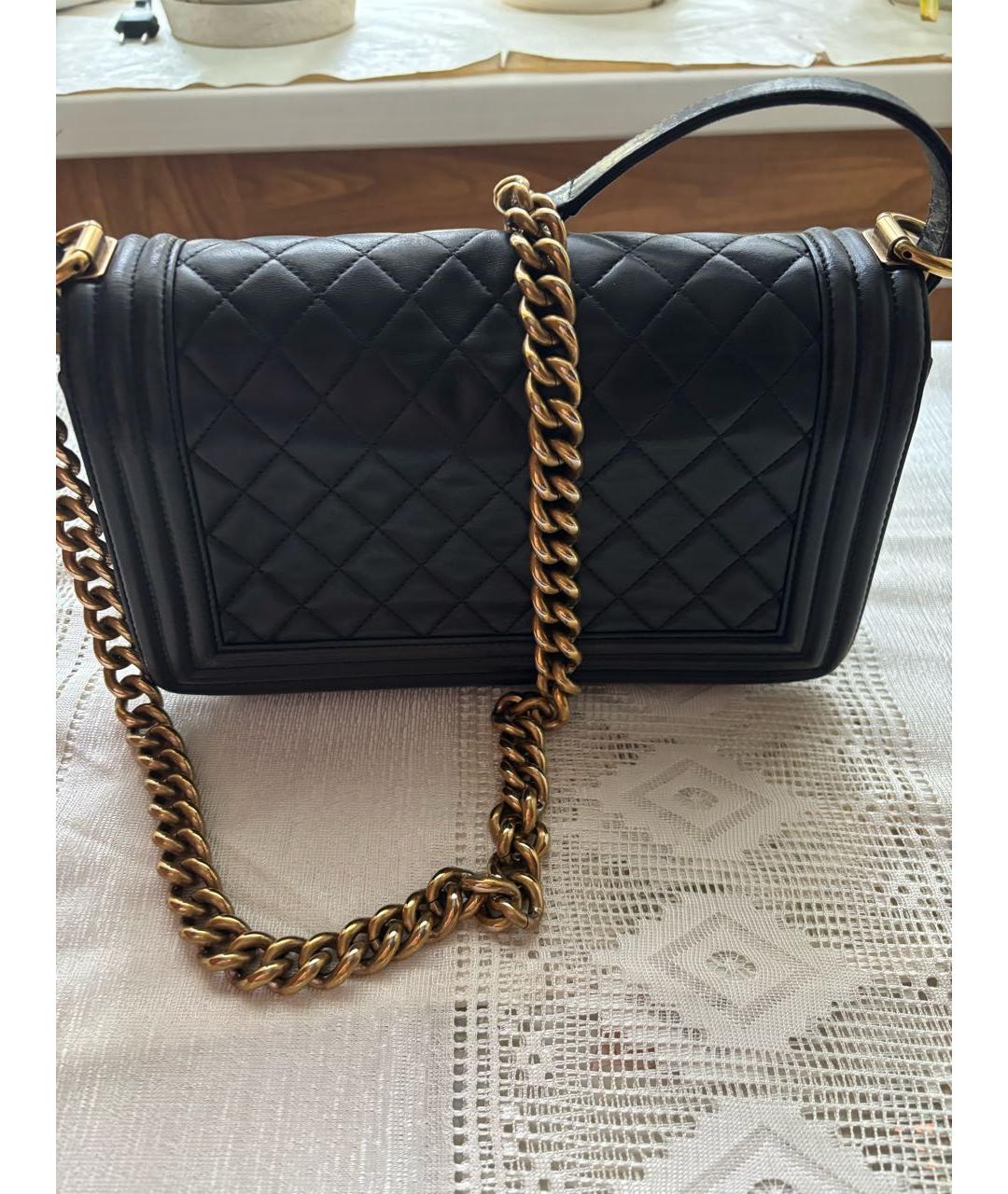CHANEL Черная кожаная сумка через плечо, фото 3