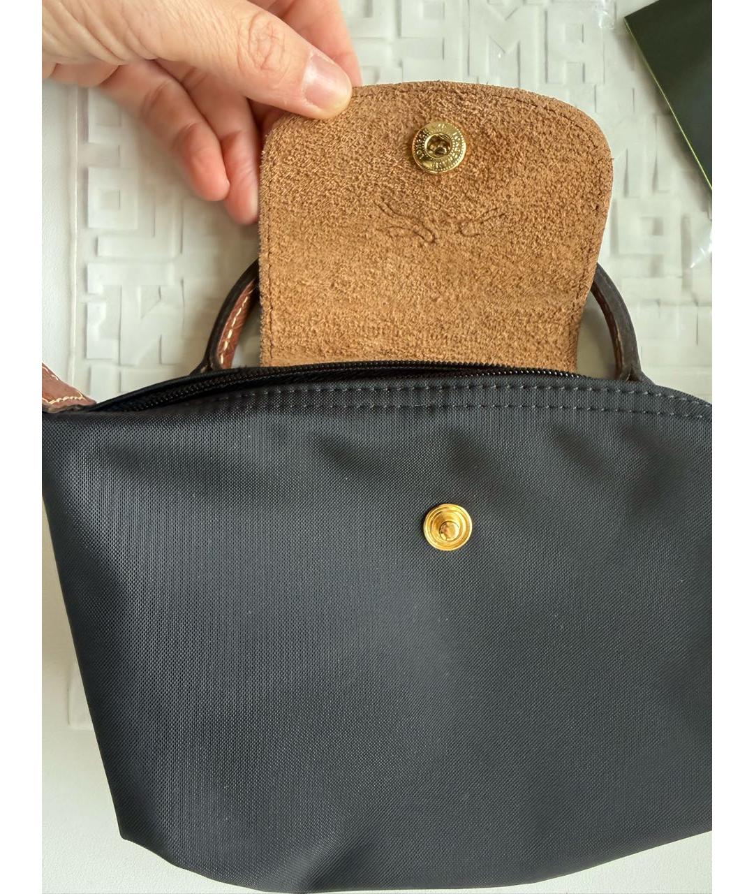 LONGCHAMP Черная сумка с короткими ручками, фото 4