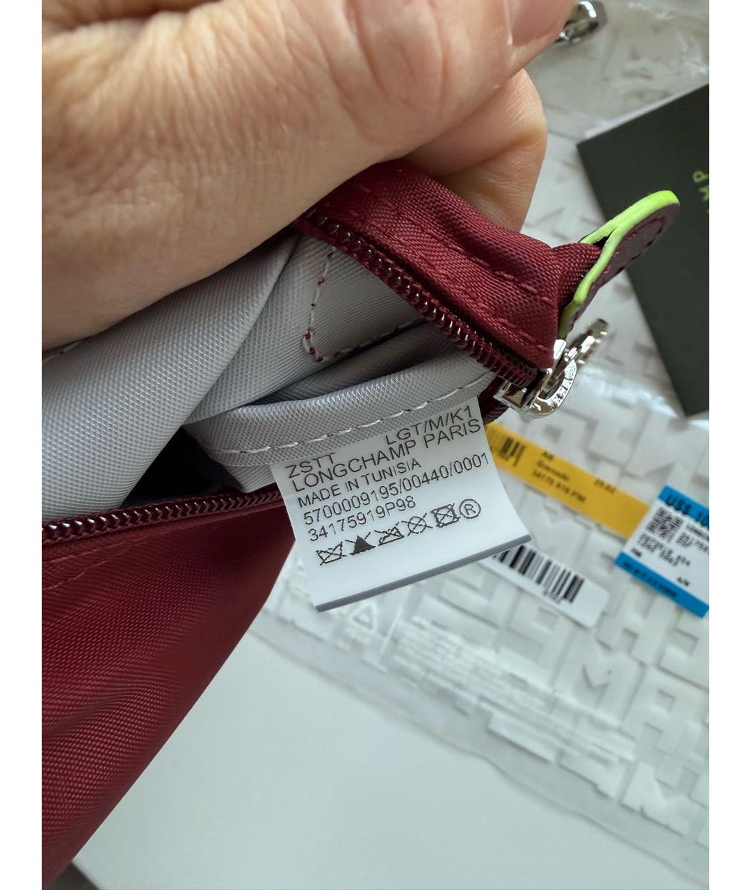 LONGCHAMP Бордовая сумка с короткими ручками, фото 6