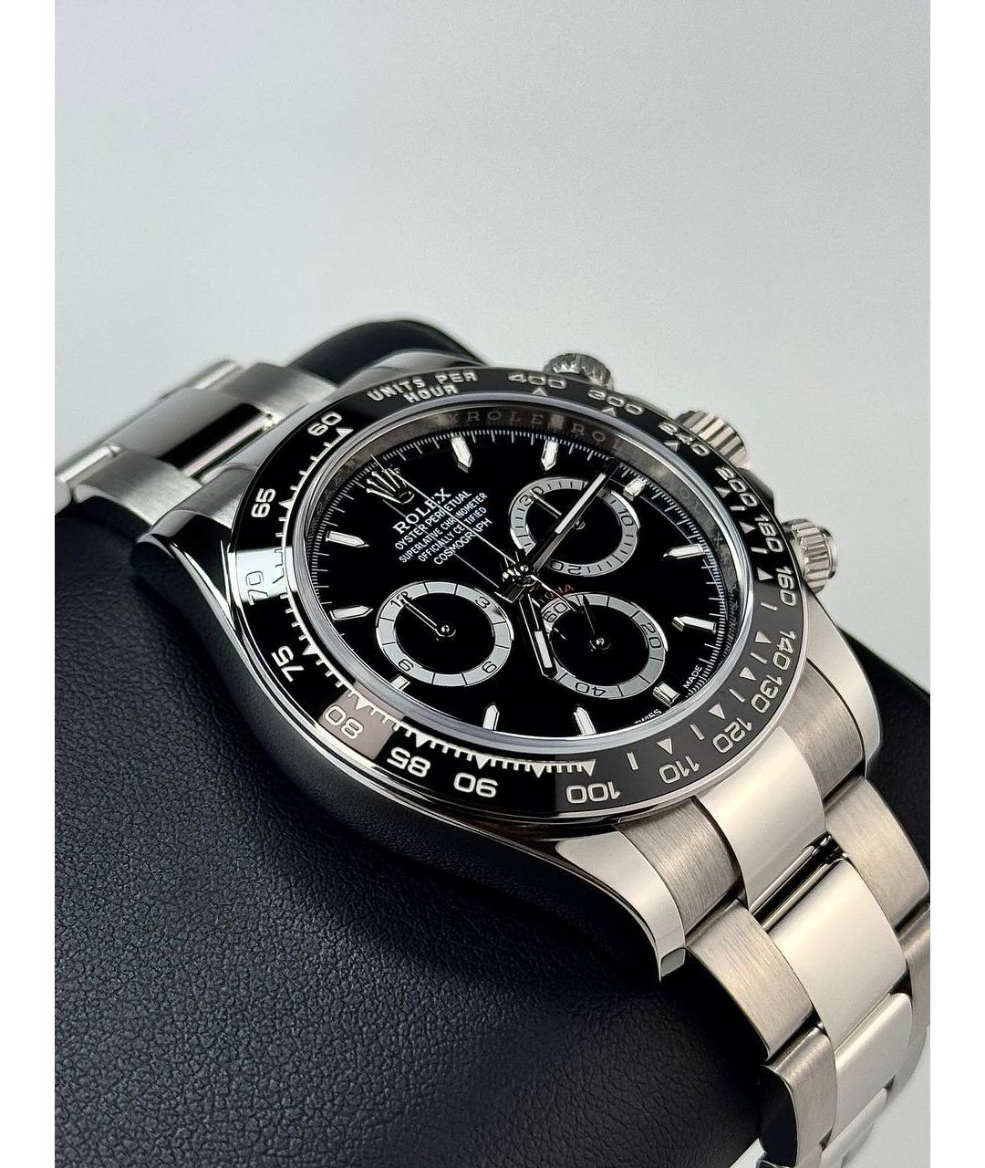 ROLEX Черные металлические часы, фото 3