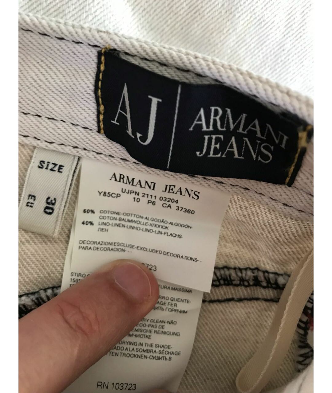 ARMANI JEANS Хлопко-леновые джинсы, фото 5