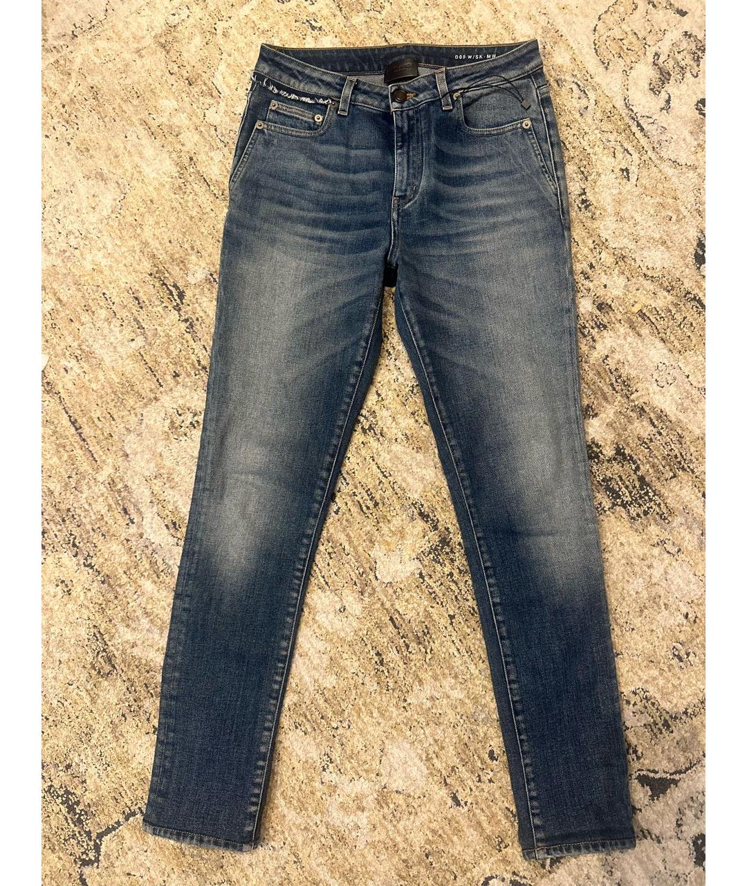 SAINT LAURENT Синие хлопковые джинсы слим, фото 2