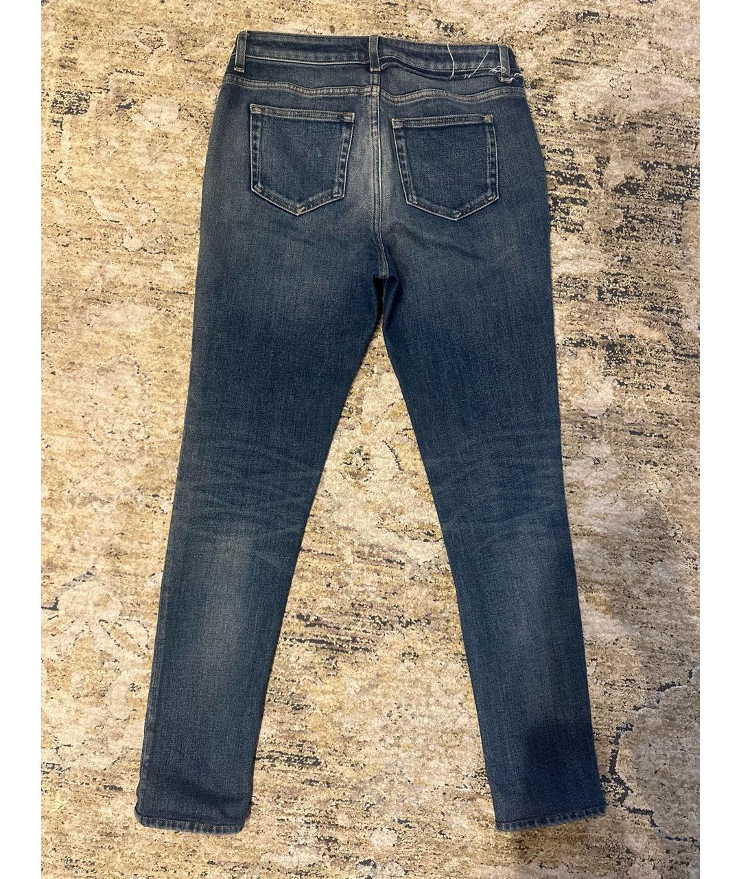 SAINT LAURENT Синие хлопковые джинсы слим, фото 3