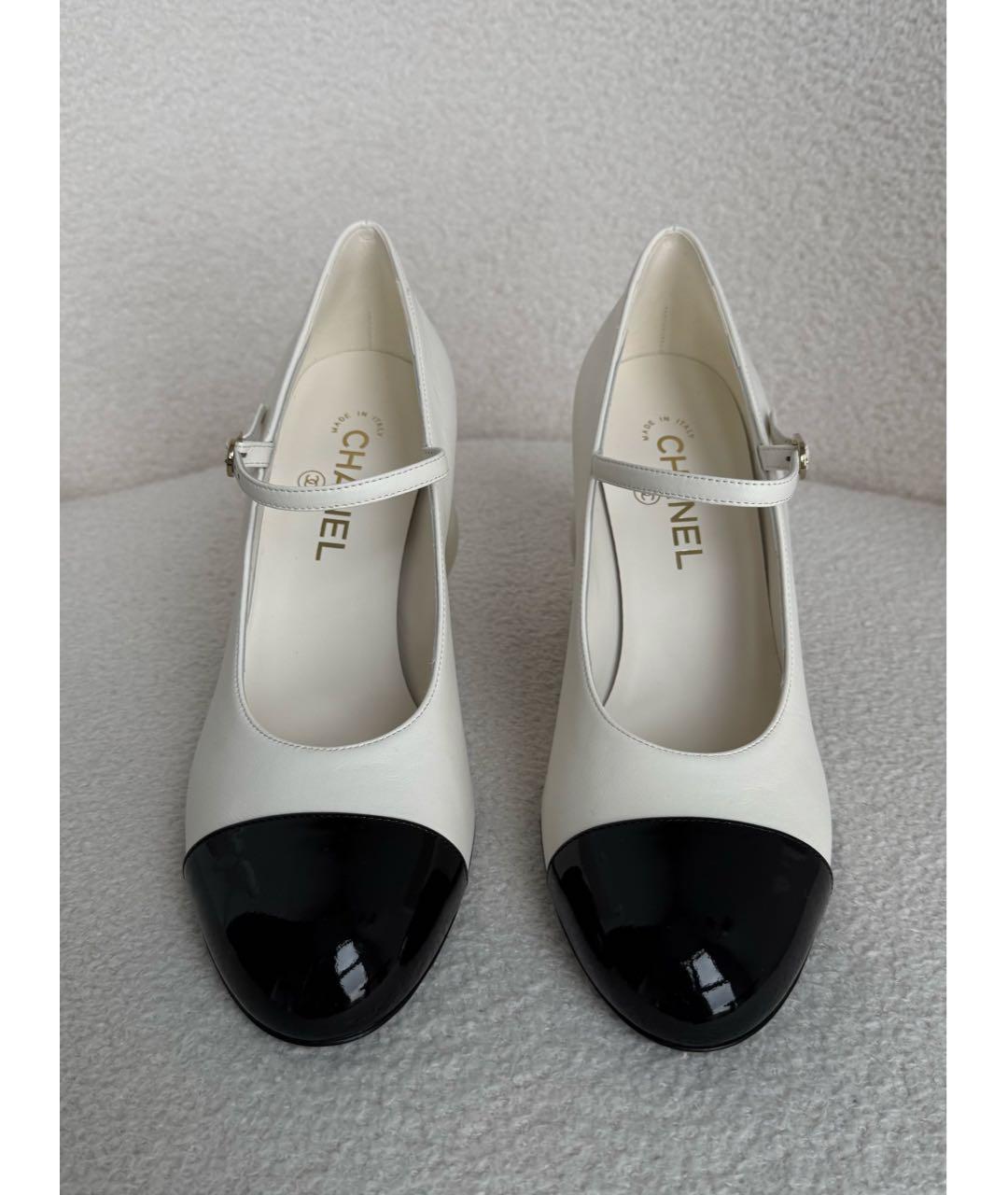 CHANEL Белые кожаные туфли, фото 2