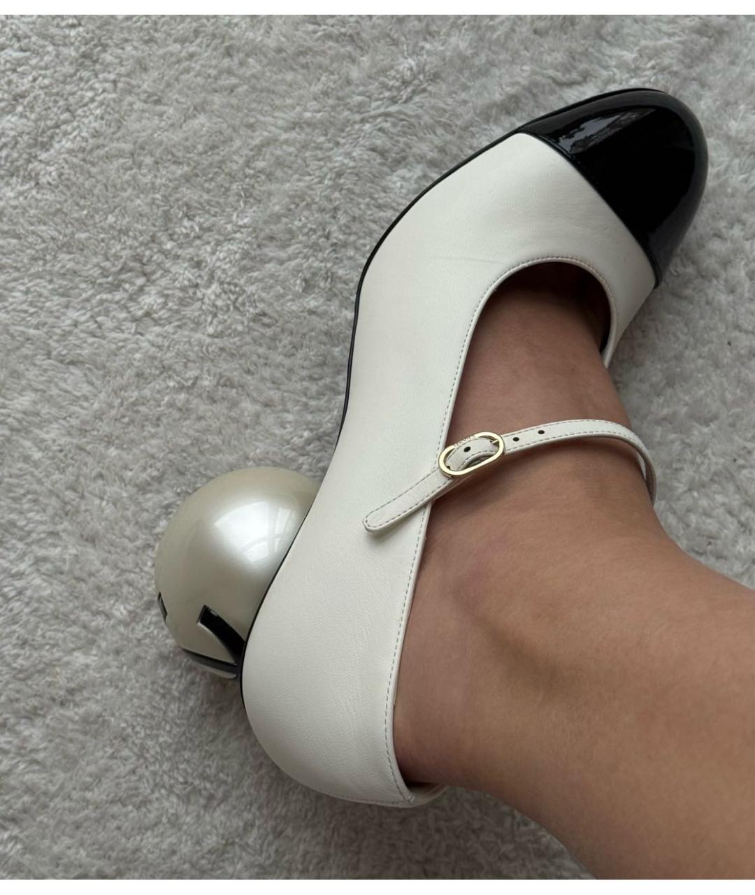 CHANEL Белые кожаные туфли, фото 6