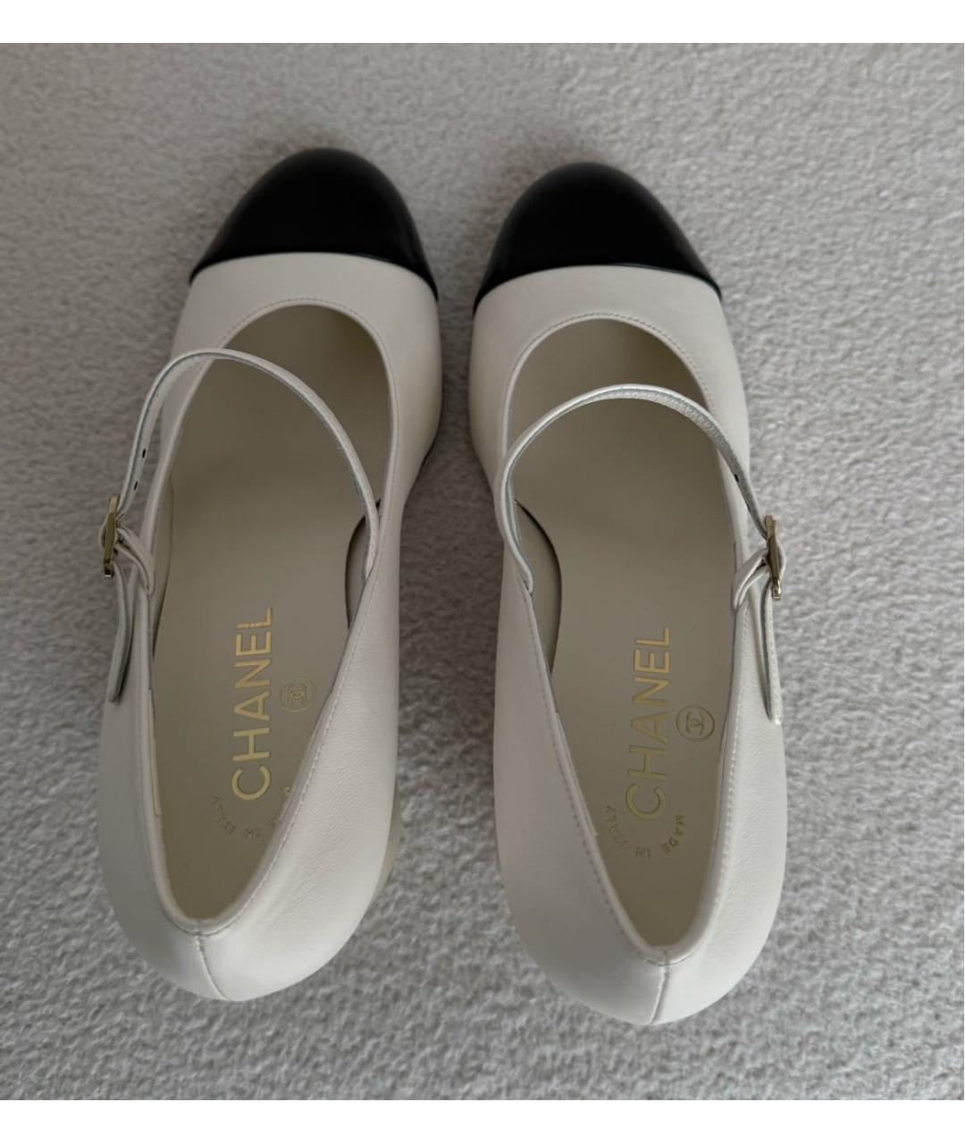 CHANEL Белые кожаные туфли, фото 3