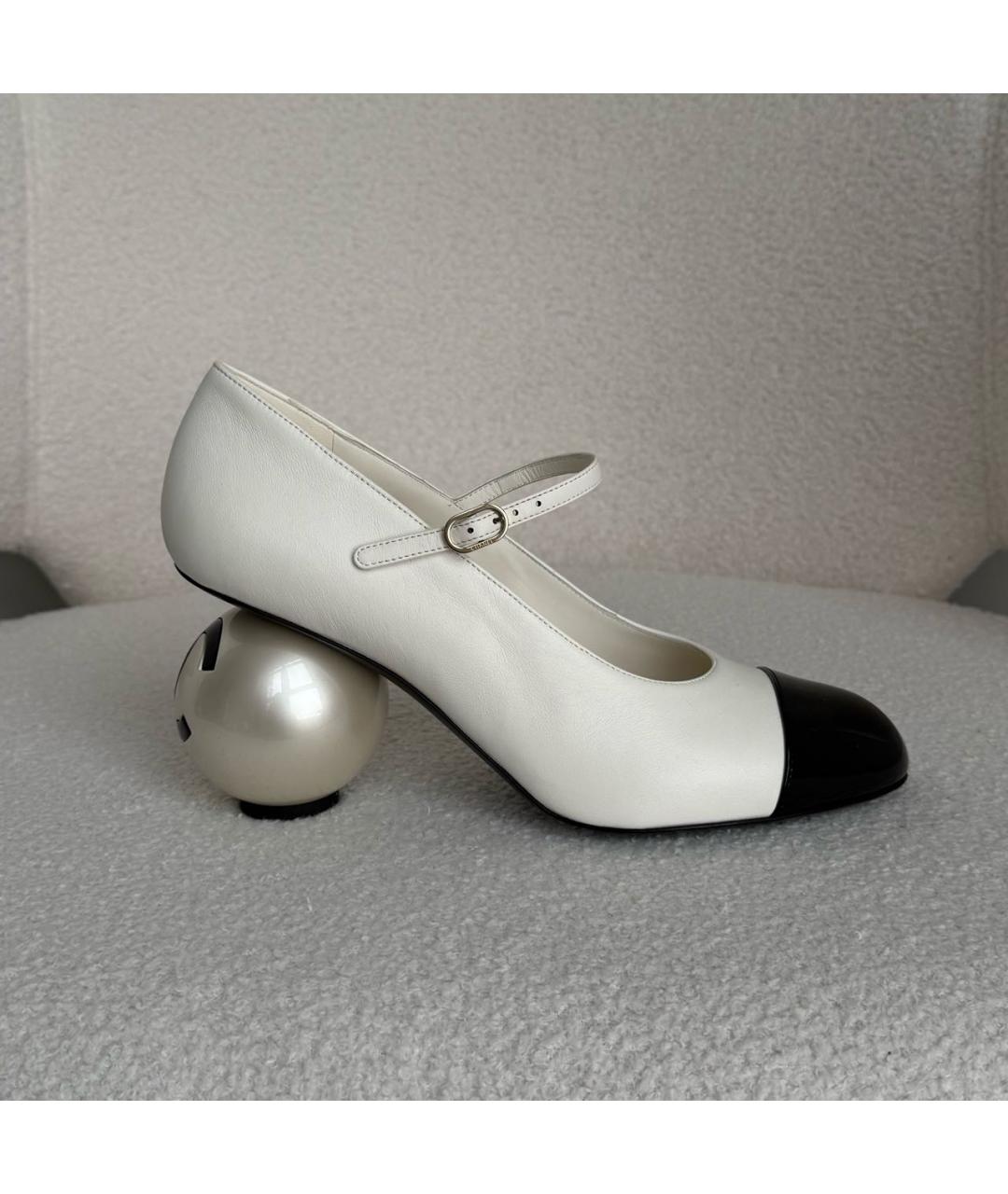 CHANEL Белые кожаные туфли, фото 7