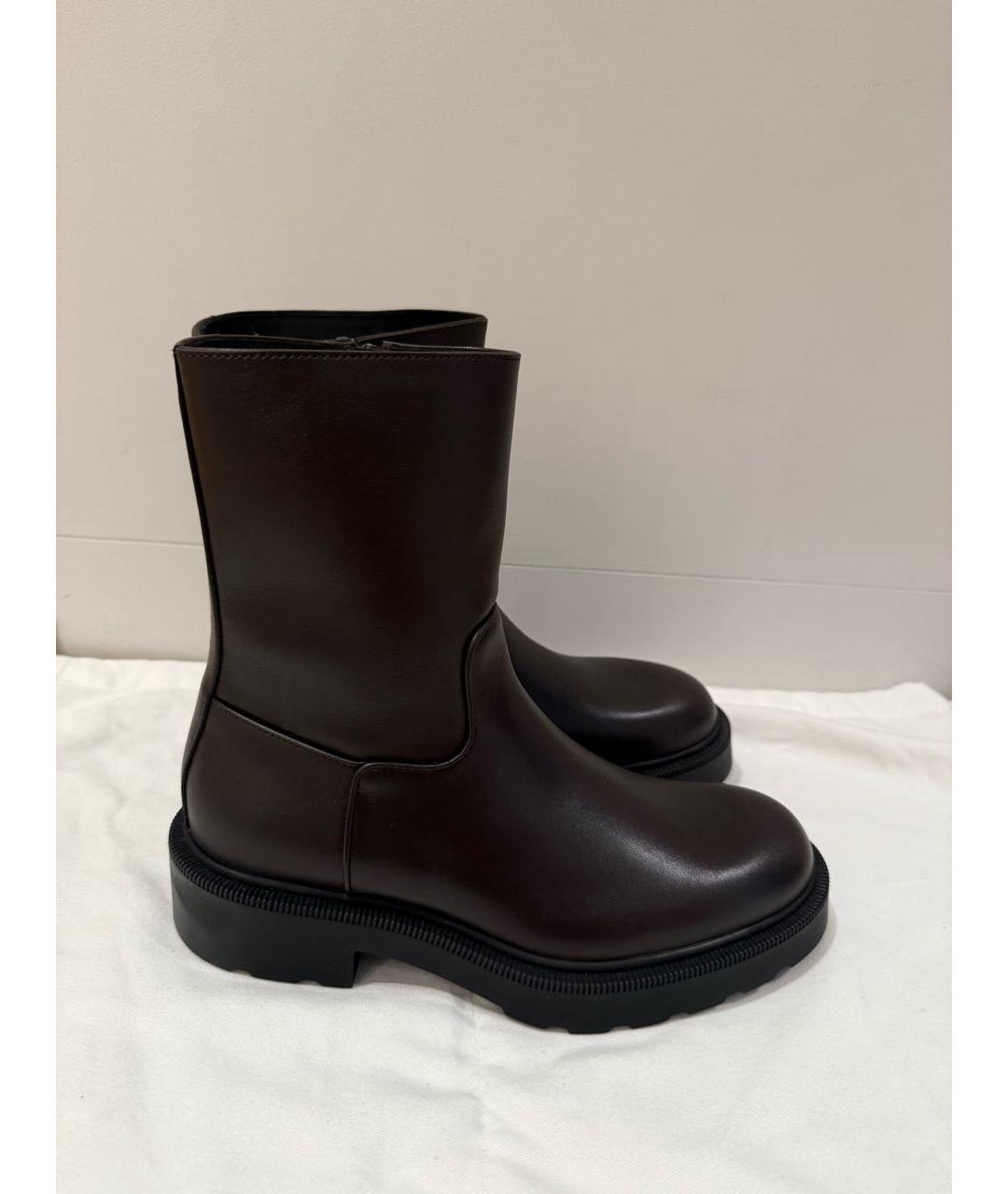 THE ROW Коричневые кожаные ботинки, фото 3