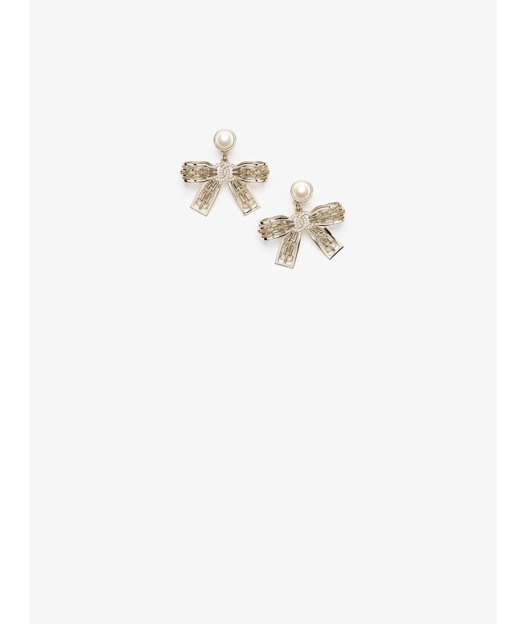 CHANEL Белые металлические серьги, фото 2
