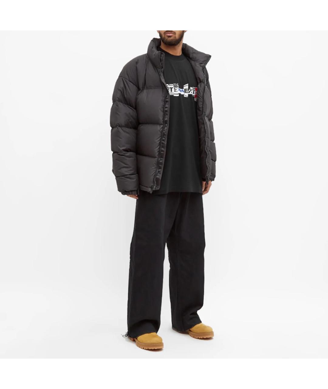 VETEMENTS Черная хлопковая футболка, фото 4