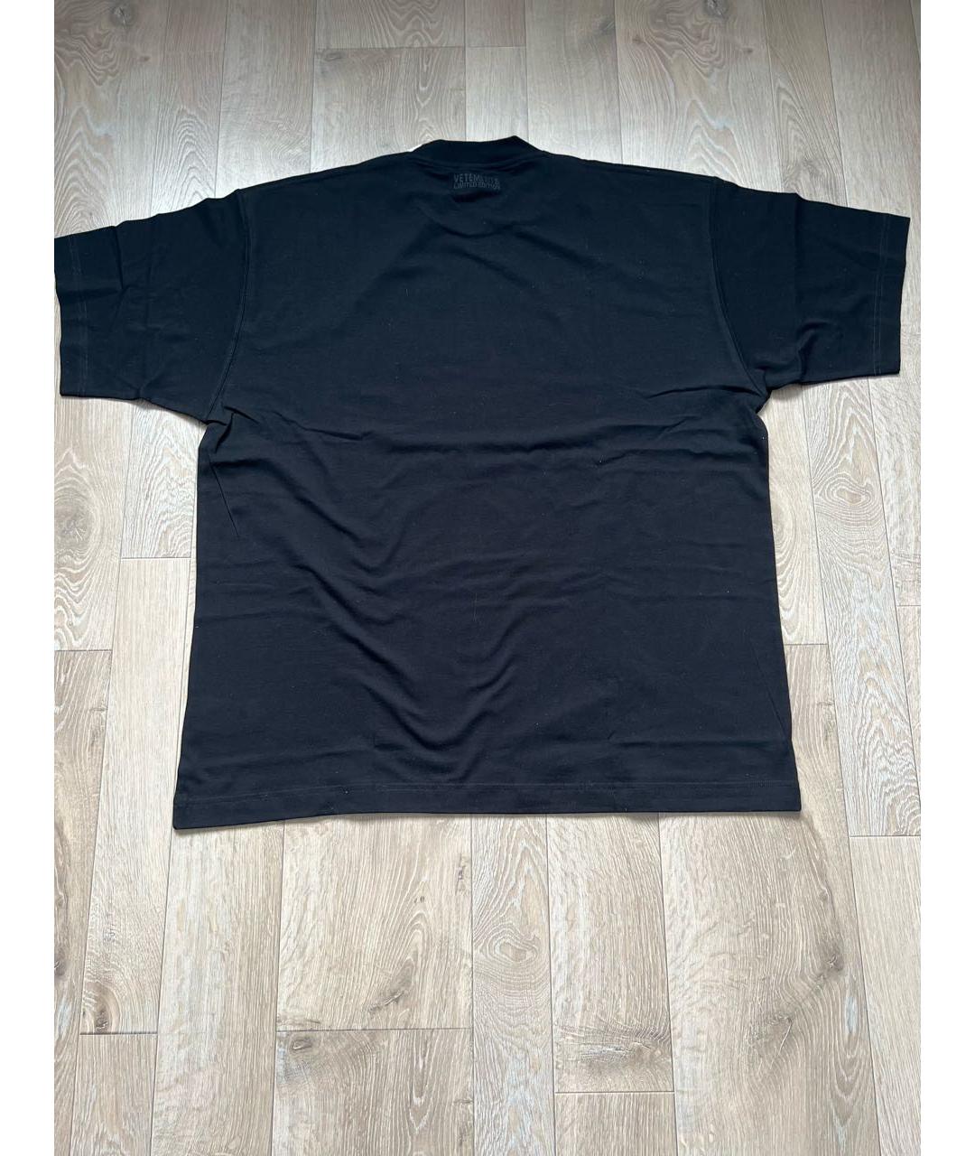 VETEMENTS Черная хлопковая футболка, фото 7