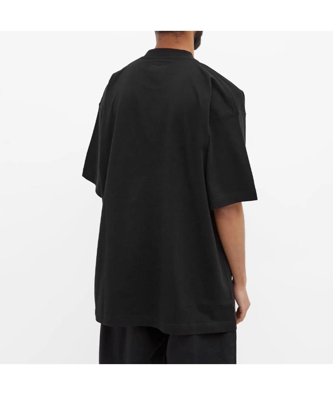 VETEMENTS Черная хлопковая футболка, фото 3