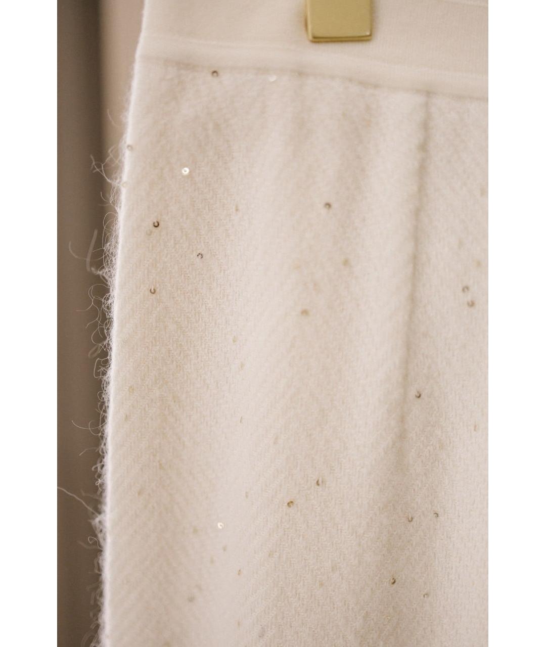 GENTRY PORTOFINO Бежевые шерстяные прямые брюки, фото 2