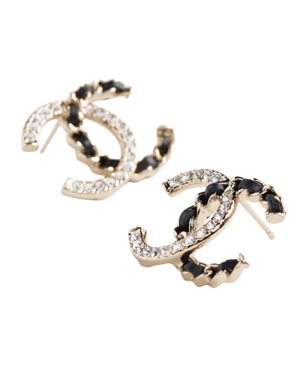 CHANEL Золотые металлические серьги, фото 1