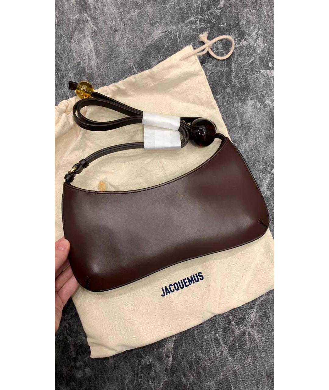 JACQUEMUS Коричневая кожаная сумка через плечо, фото 2