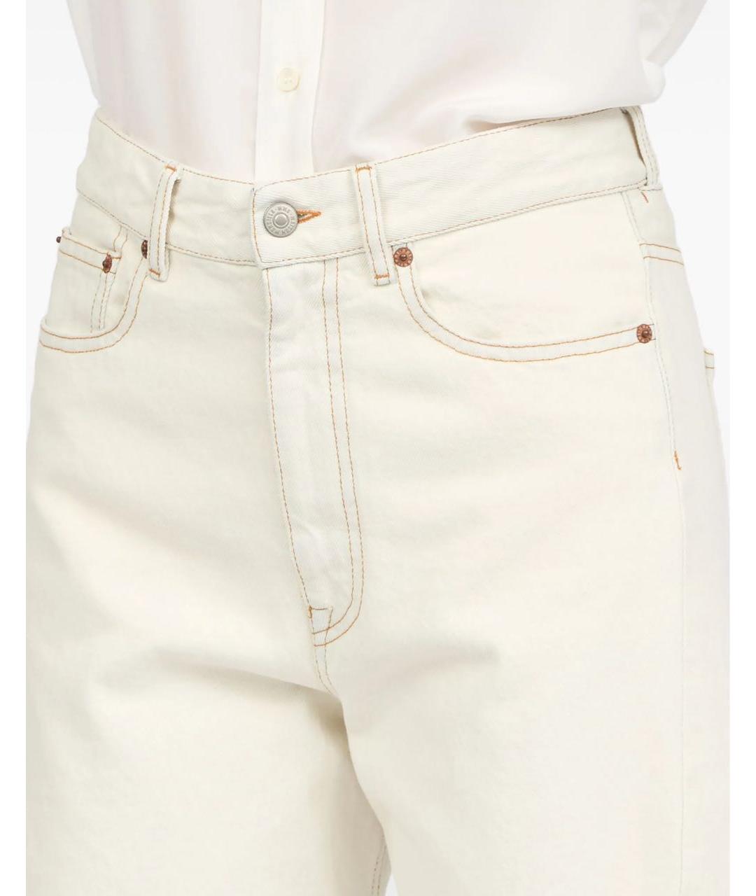 MM6 MAISON MARGIELA Бежевые хлопковые прямые джинсы, фото 6