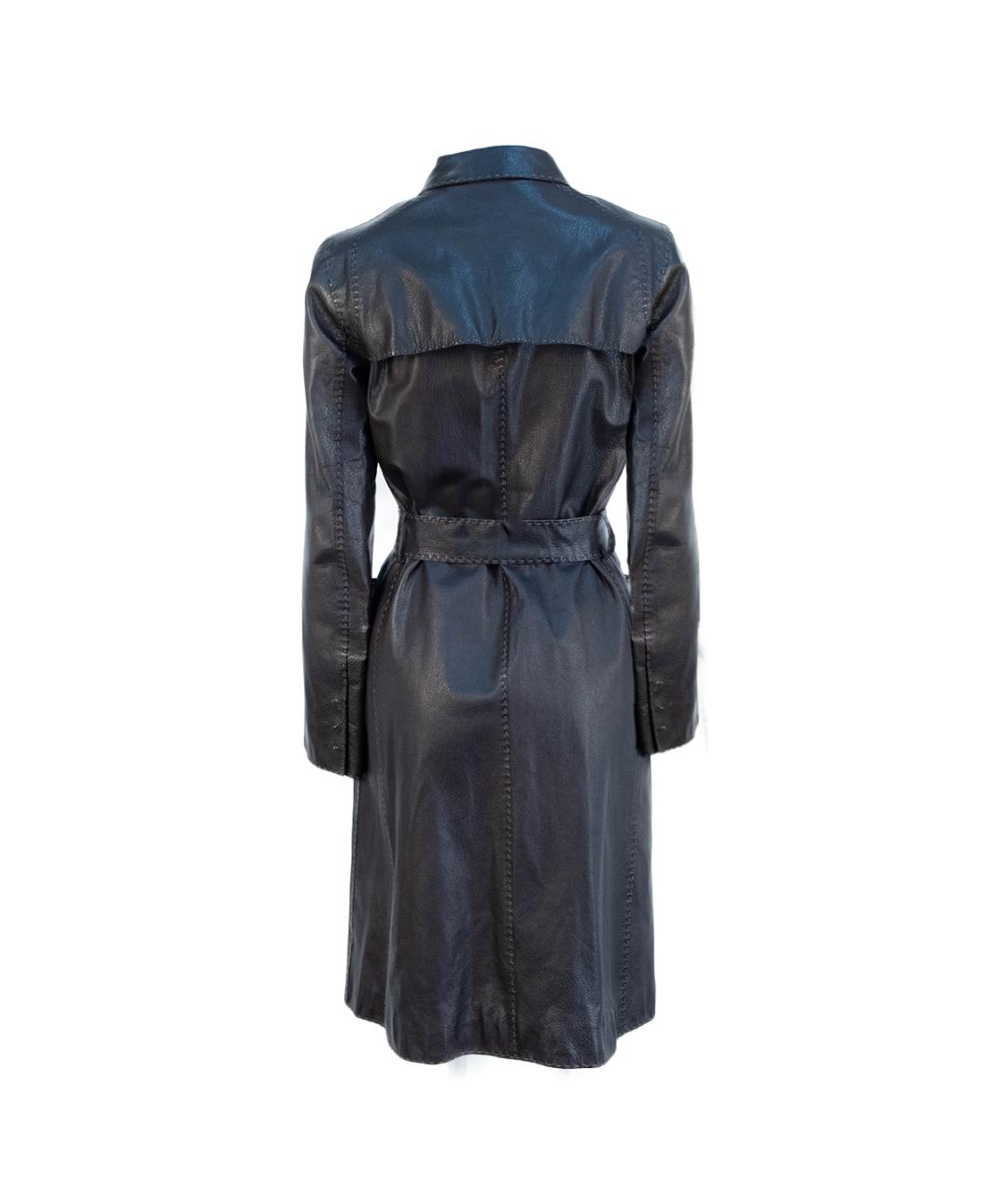 FENDI Коричневый кожаный тренч/плащ, фото 2