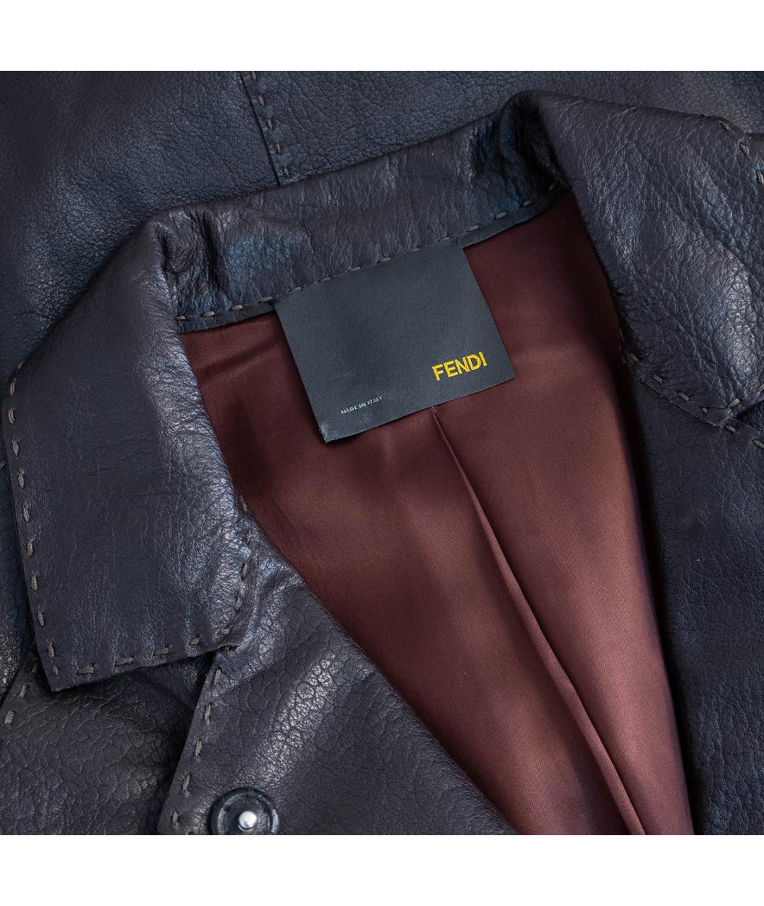 FENDI Коричневый кожаный тренч/плащ, фото 3