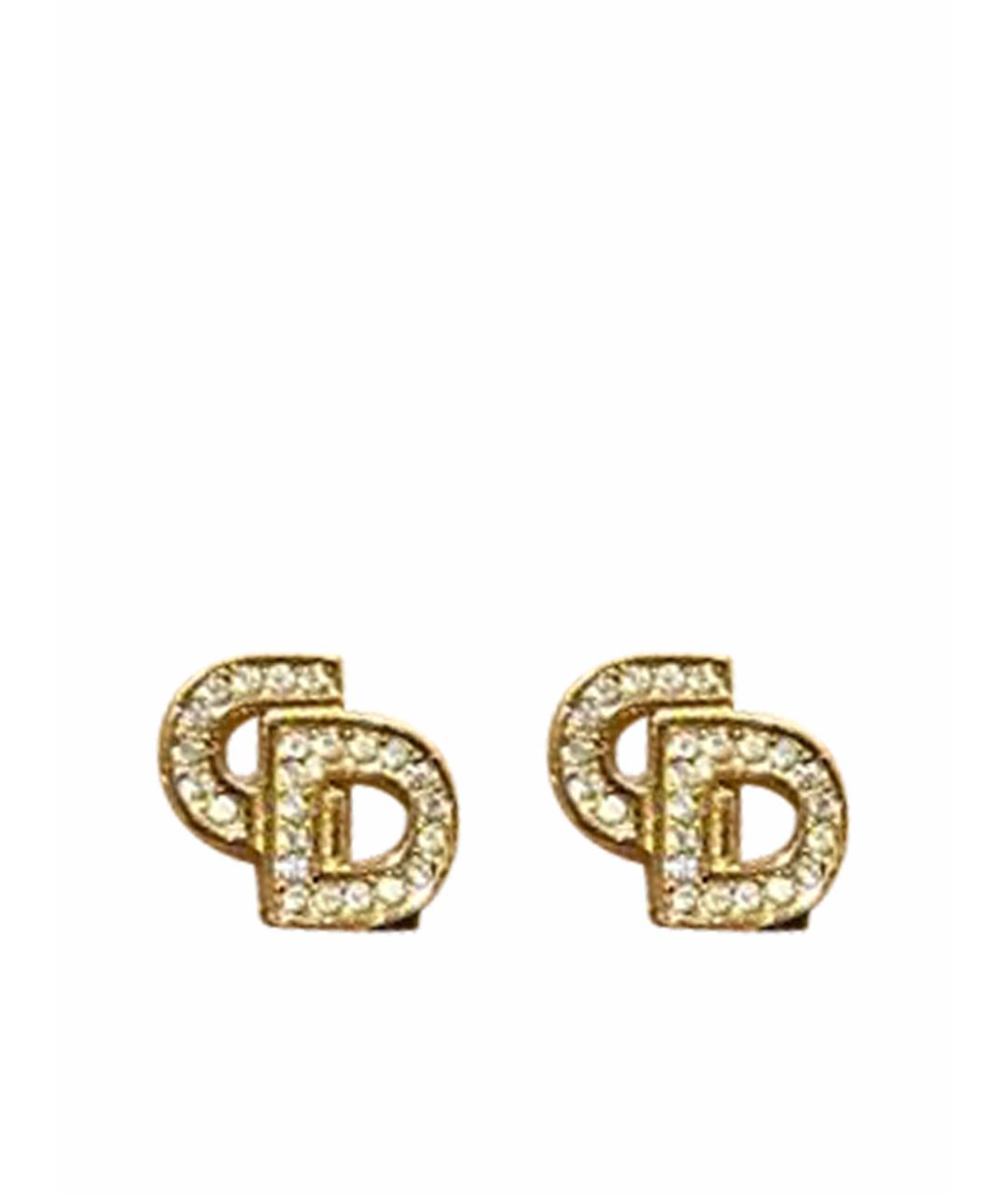 CHRISTIAN DIOR Золотые металлические серьги, фото 1