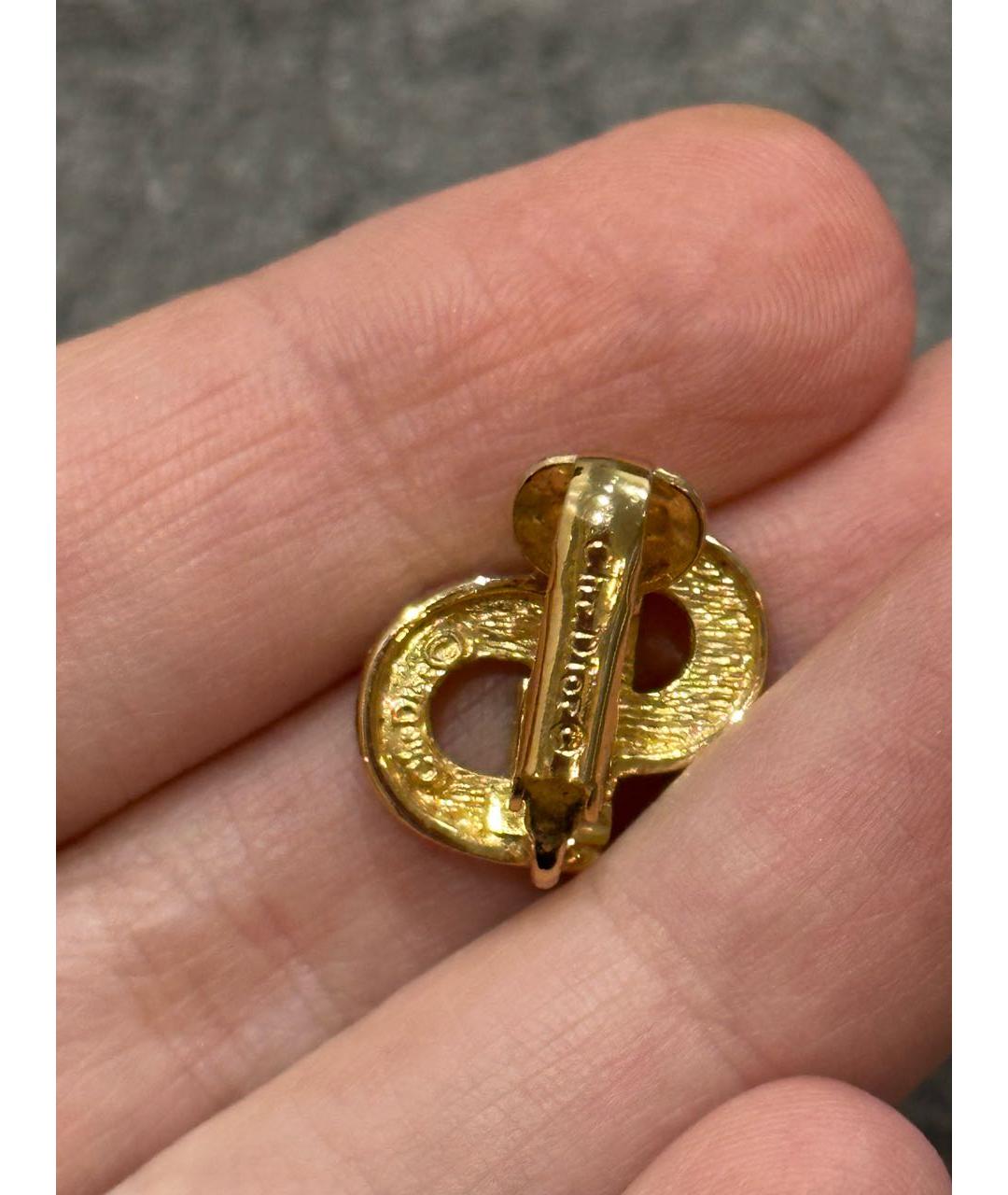 CHRISTIAN DIOR Золотые металлические серьги, фото 3