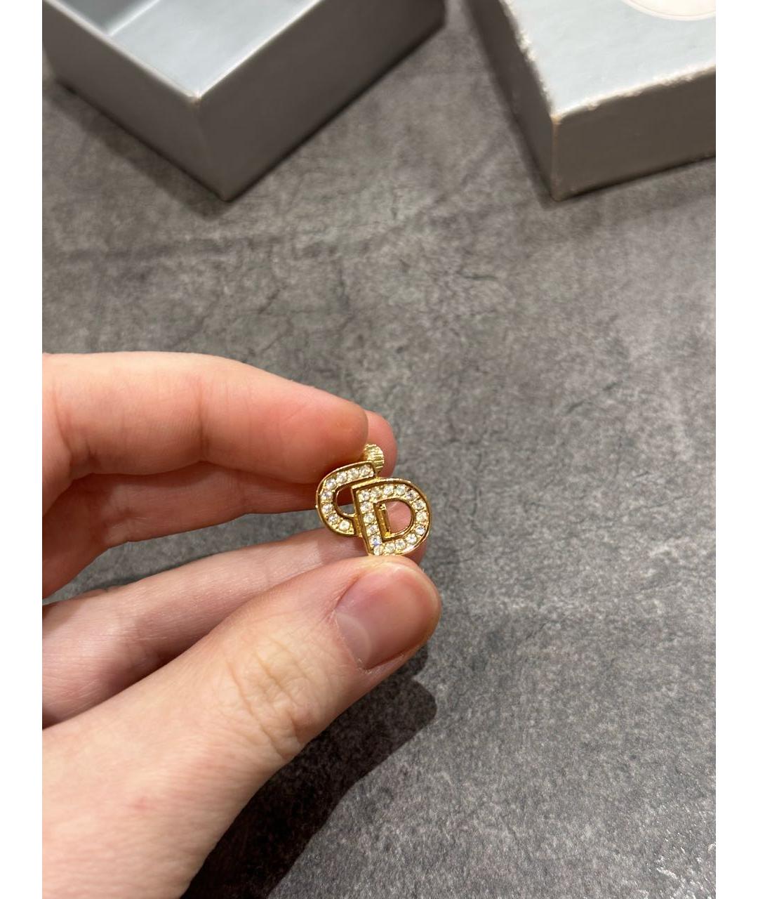 CHRISTIAN DIOR Золотые металлические серьги, фото 2